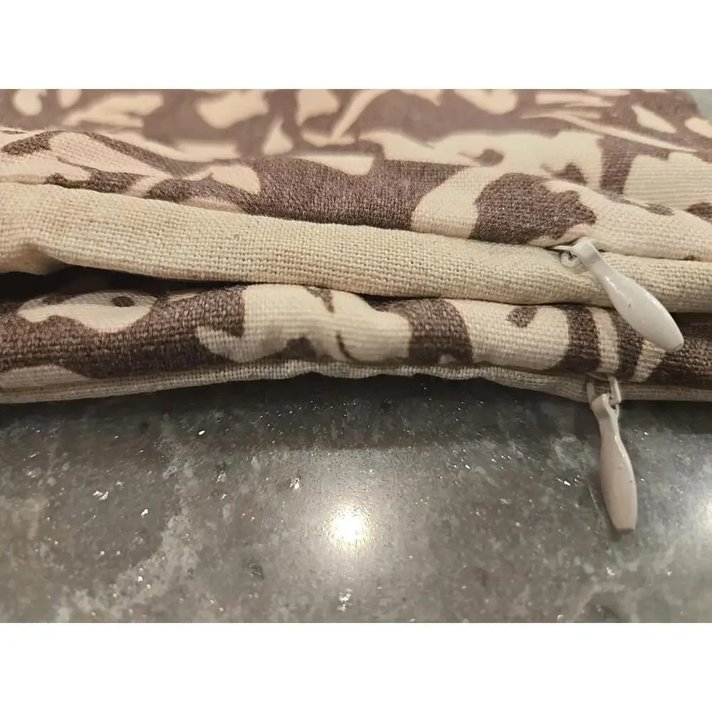 Floral Brown and Cream Accent Pillow 18x18